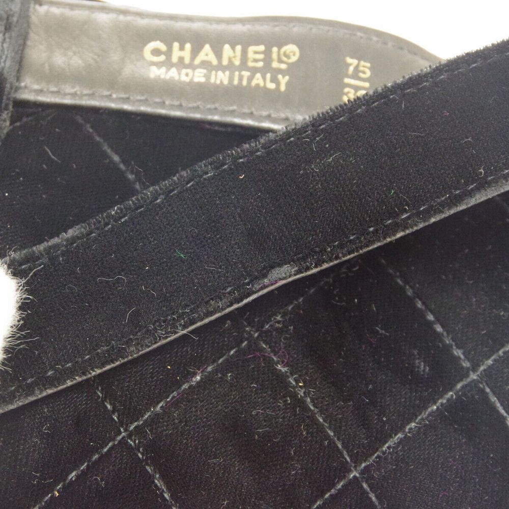 CHANEL Quilted CC BUM Belt Bag Pouch Purse Black Velvet Leather - Picture 5 of 8